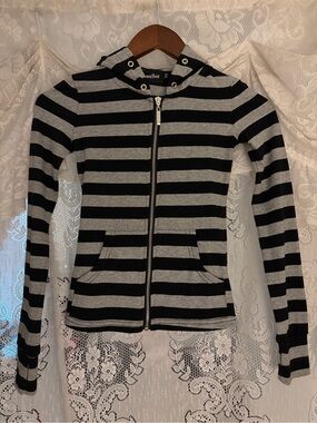 Heaven Sent Striped Hooded Zip-Up Jacket